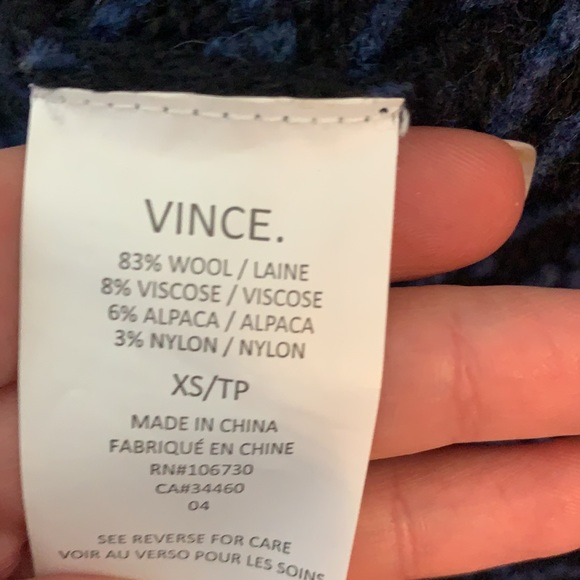 Vince Wool turtleneck striped jacket cardigan - Picture 12 of 14